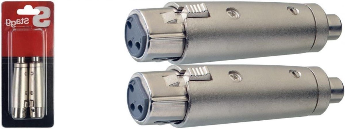 Audio Adapter - XLR RCA Converter - Muziek Signalen - RoHS Conform - 2 Stuks - Mat Chroom