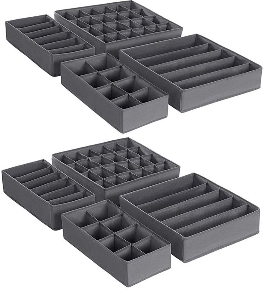 Songmics RUS08GY - Make-up organizer - 8 stuks - Vezelweefsel - Opvouwbaar