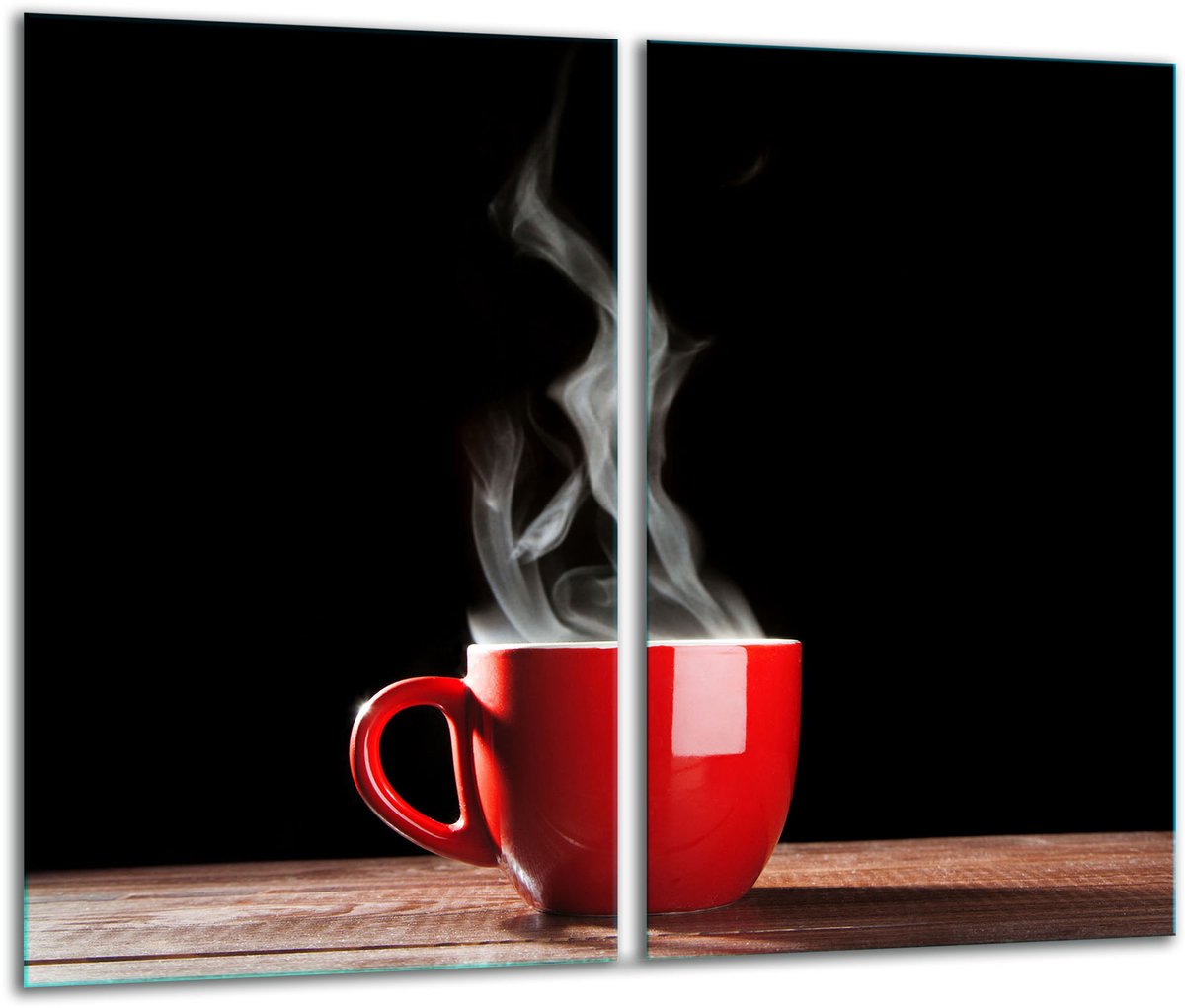 TMK ArtDeko Serie - Snijplank - Glas - Inductiekookplaat Bescherming - 2x 30x52 cm - Koffie