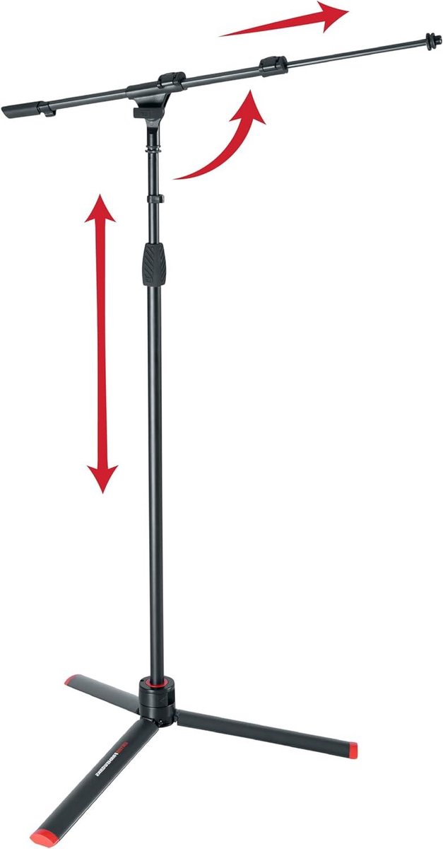 Microfoonstandaard - Statief Microfoon - Muziek Opnemen - Compact Cilindervorm - 685 Inch Max Hoogte - Zwart