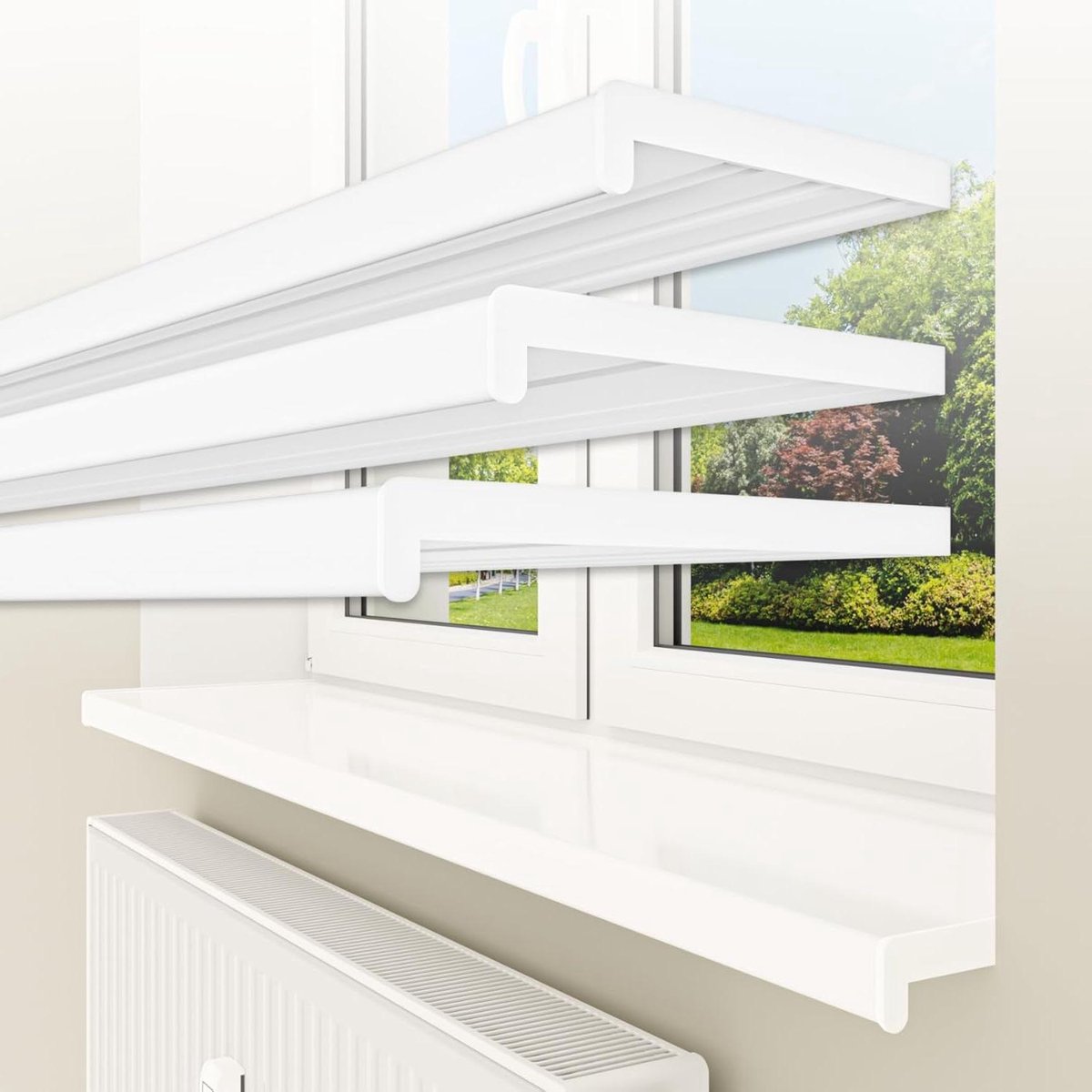 Vensterbank PVC - Binnenvensterbank Raambank - Vensters Afwerken - Vochtbestendig Krasbestendig - 140 x 30 cm - Wit Glans