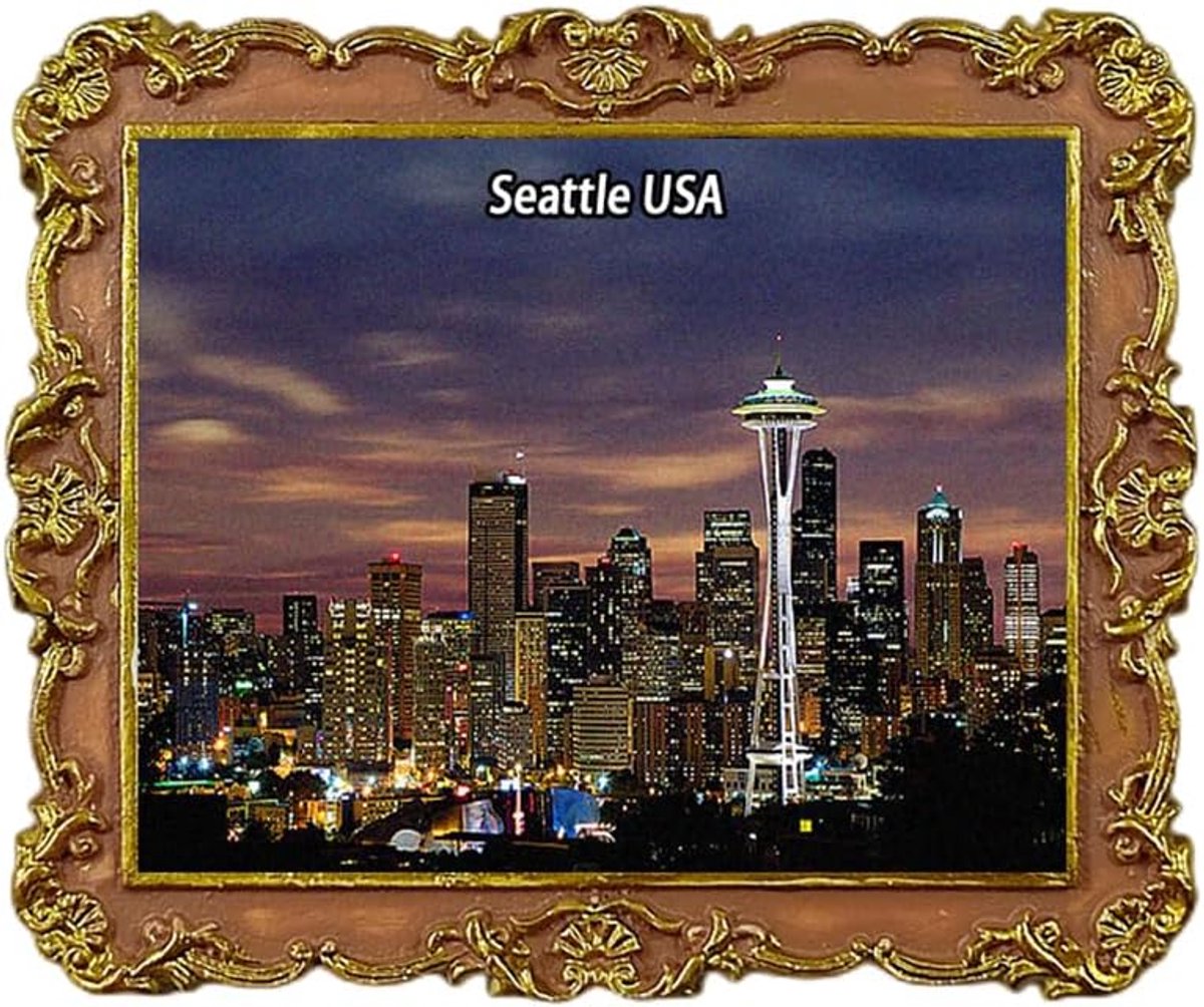 Koelkastmagneet - Reis Souvenir - Decoratie Keuken - 3D Ontwerp - 7.4 x 6.1 cm - Seattle
