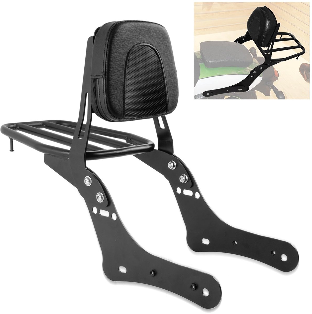Achterste rugsteun Sissy Bar - Zwart - Ondersteuning voor passagier - Verhoogt comfort tijdens ritten - ShopVlot
