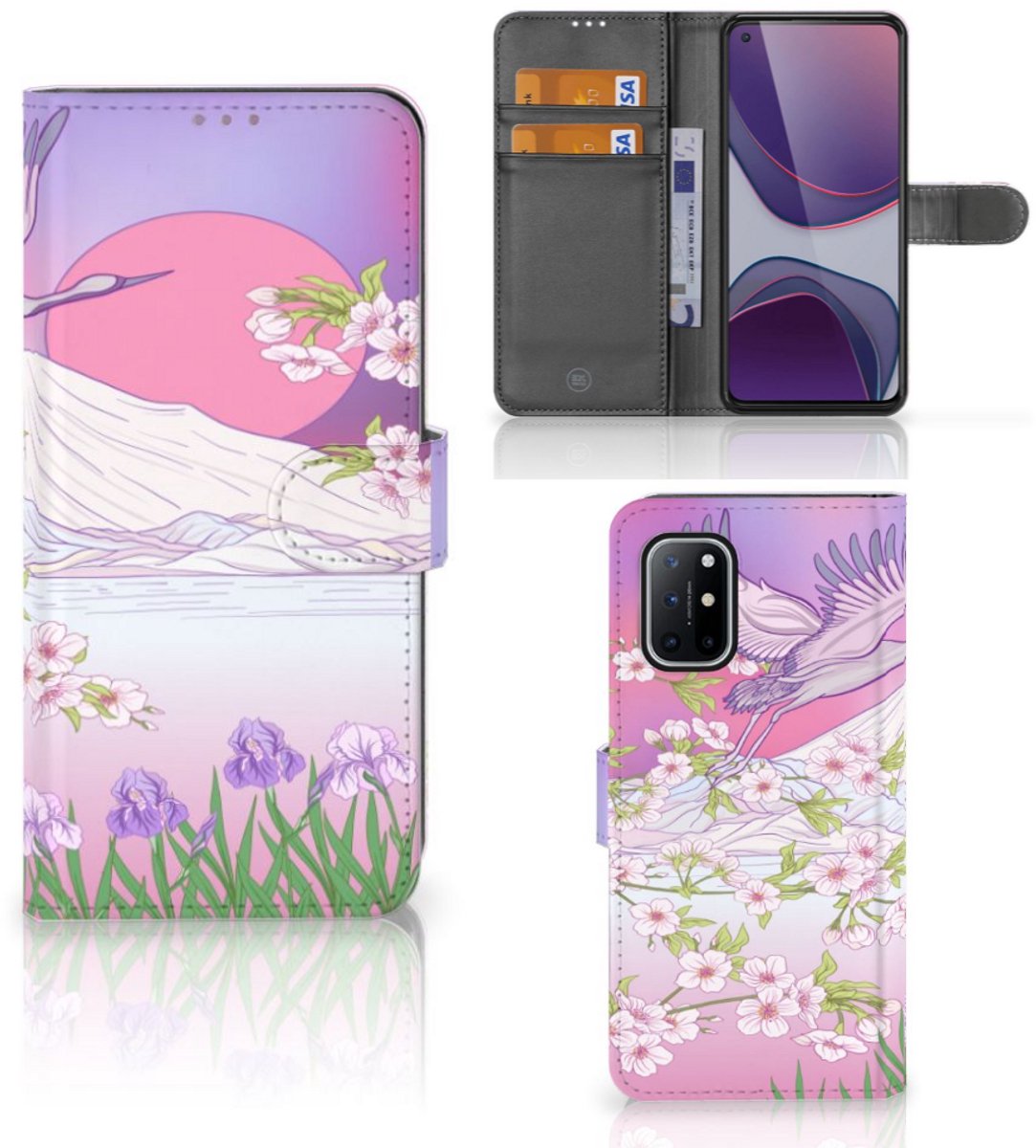 OnePlus 8T Telefoonhoesje met Pasjes Bird Flying