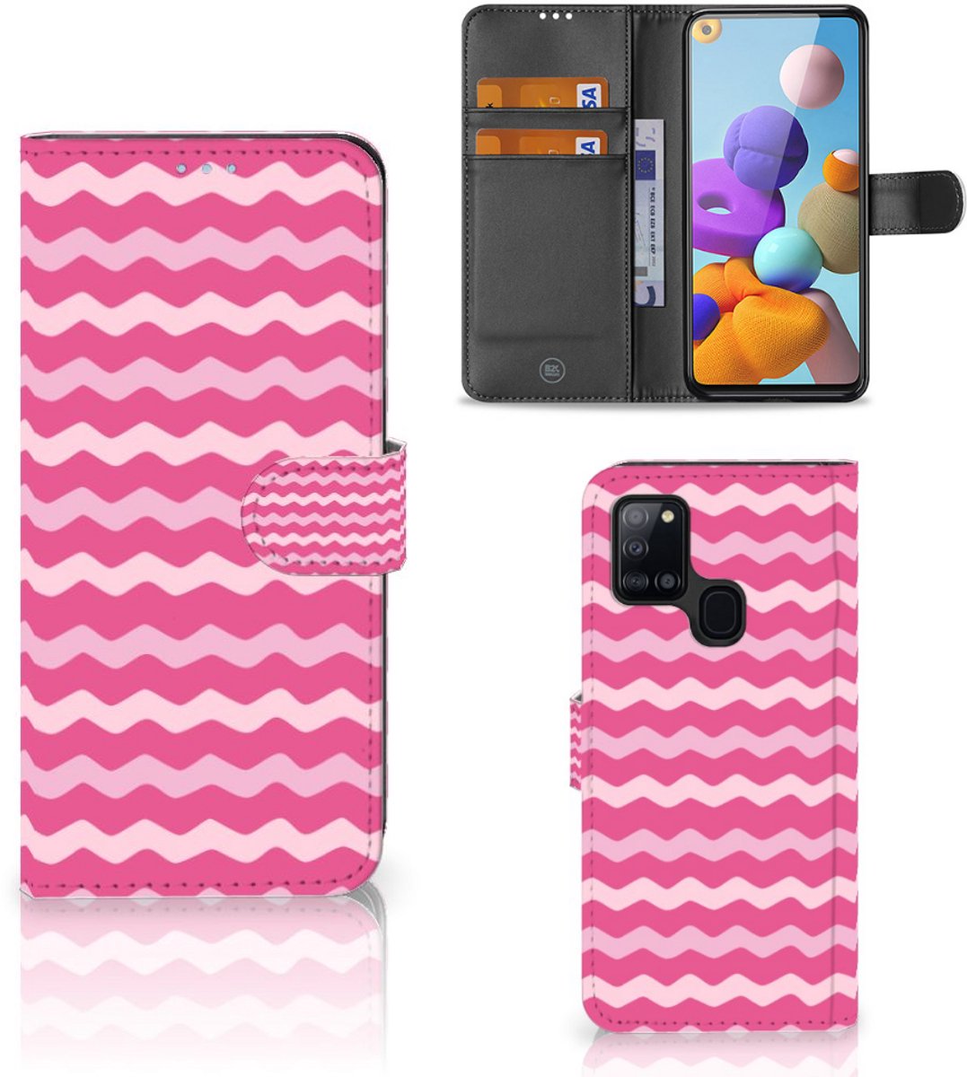 Samsung Galaxy A21s Telefoon Hoesje Waves Pink