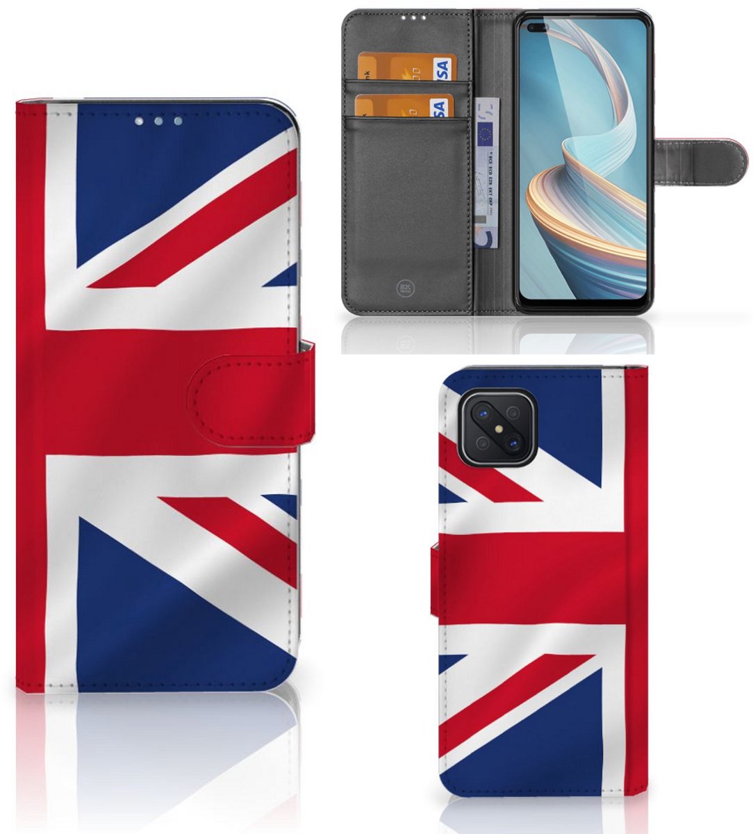 OPPO Reno4 Z Bookstyle Case Groot-Brittannië