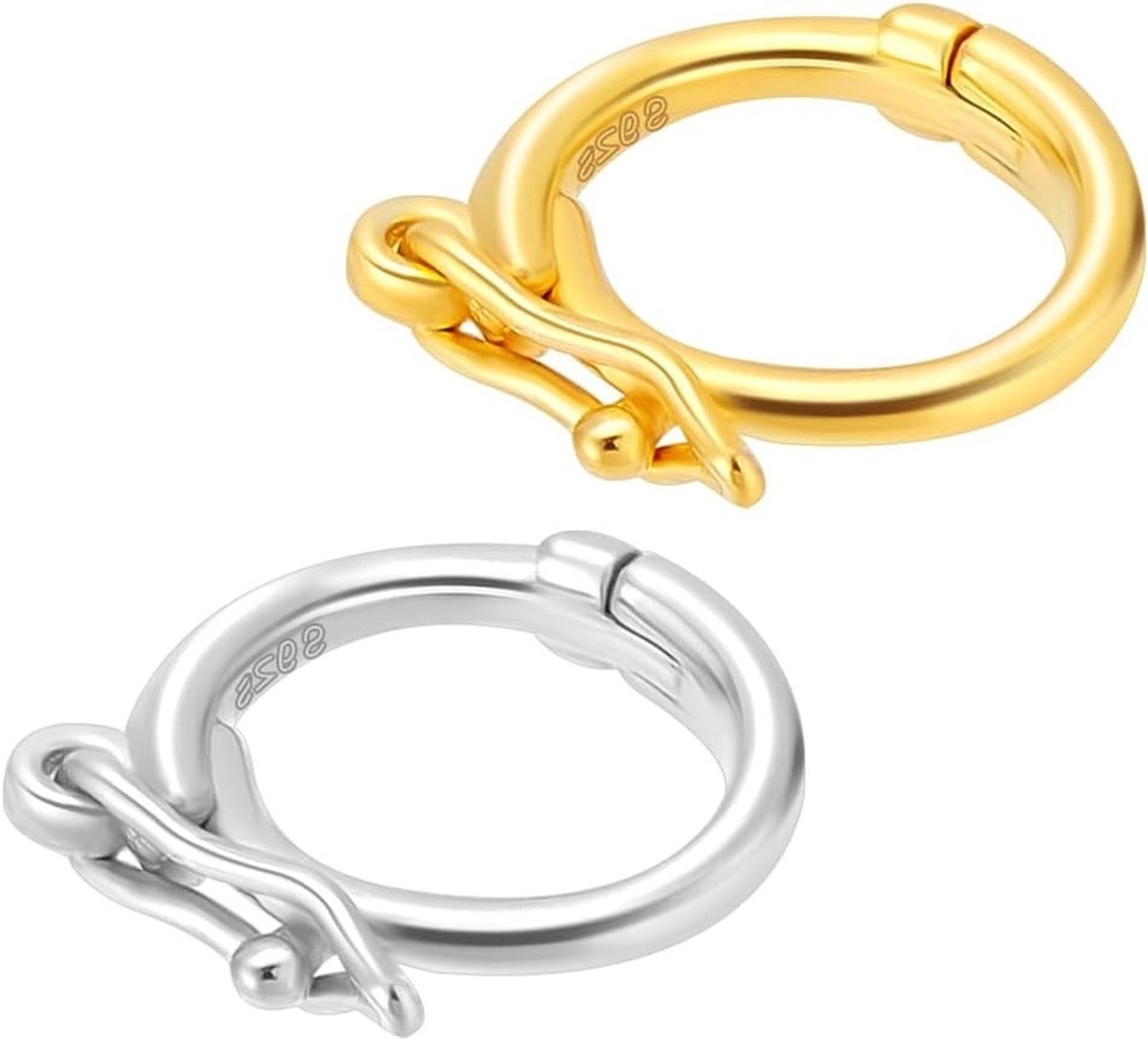 925 Sterling Silver 6mm Twister Clasp - 2 Stuks voor Ketting, Armband en Enkelbandje, Perfect voor Parelverlenging en Sieradenaccessoires
