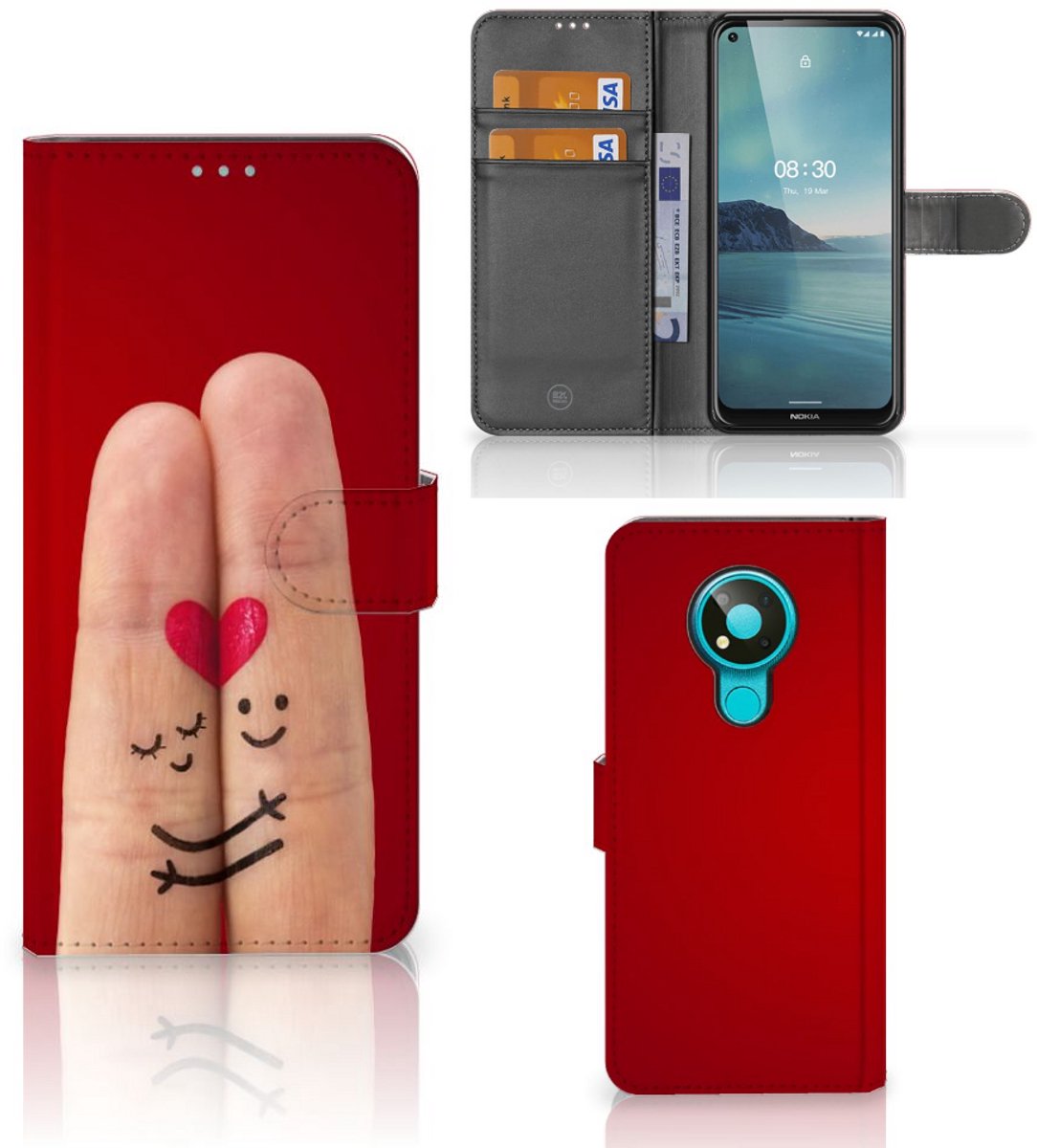 Nokia 3.4 Wallet Case met Pasjes Liefde - Origineel Romantisch Cadeau