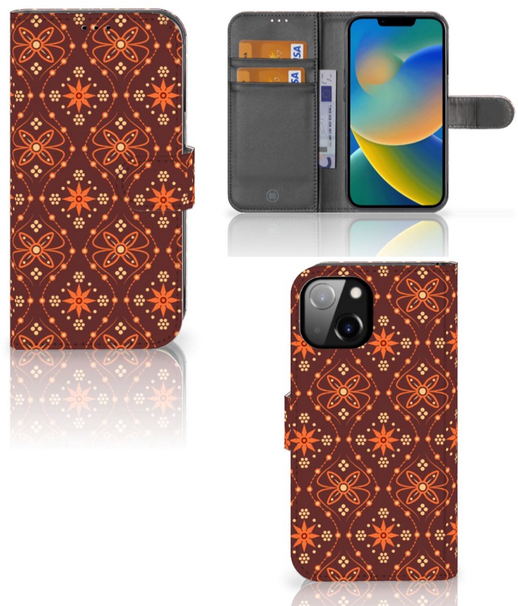 Apple iPhone 14 Telefoon Hoesje Batik Brown