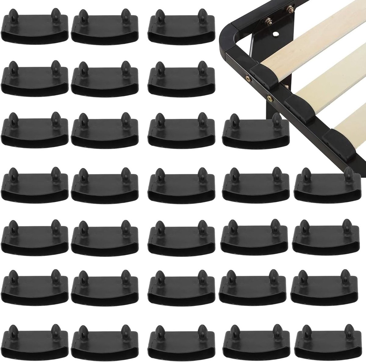 Slatted Frame Accessoires - 30 Stuks Plastic Eindkap Houder voor Bed - Vervangingscaps 54 mm x 10 mm - Ideaal voor Slatted Bases en Bedondersteuning