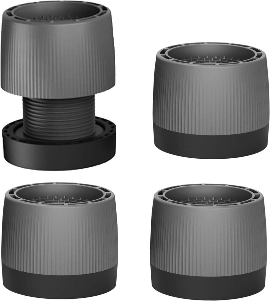 Wasmachine Trillingsdempers - Apparaatvoeten Schokdempers - Apparaten Stabiliseren - Verstelbare Hoogte - 4 stuks - Zwart