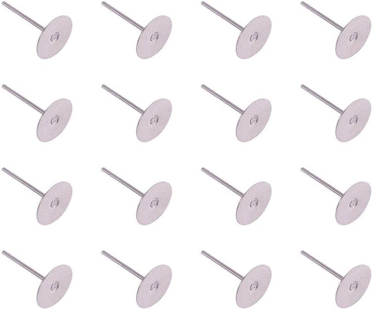 304 RVS Hoepel Oorbellen 12 x 8 mm - Levercomponent Oorbellen Hangers, 50 Stuks per Zak
