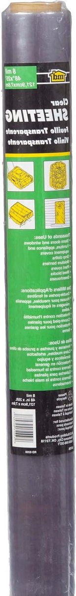 M-D Building Products 04796 48 inch x 25 ft Polar Block Clear Vinyl Sheeting 8 Mil
