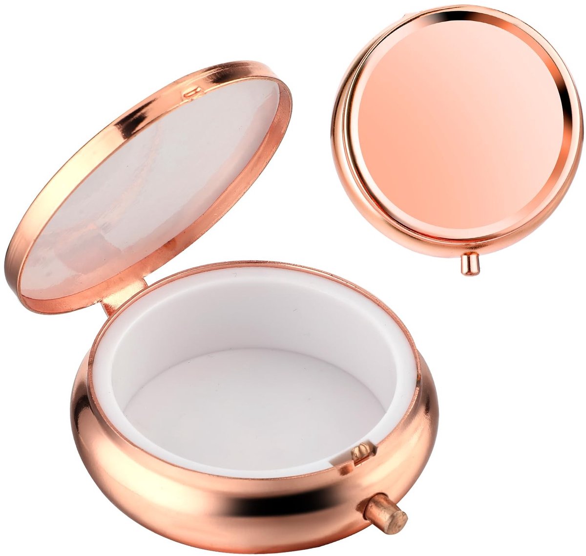 Cosensi - Pillendoos - Multifunctionele Medicijnen Organizer - Zilver - Compact - Voor Vitamines en Supplements - Geschikt voor Wallet en Pocket