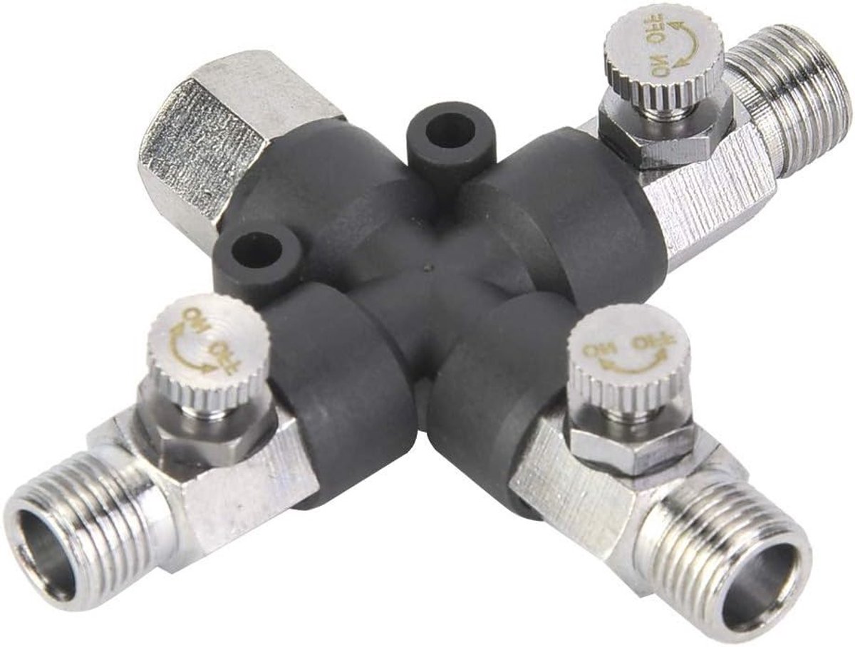 3-Weg Airbrush Slang Splitter Fitting 1/8" Manifold Adapter voor Airbrush Verbindingen en Accessoires