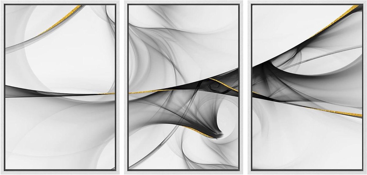 Ingelijste Canvas Set - Wanddecoratie Kunst - Woonkamer Decoreren - Set van 3 panelen - 16x24 inch - Niet gespecificeerd