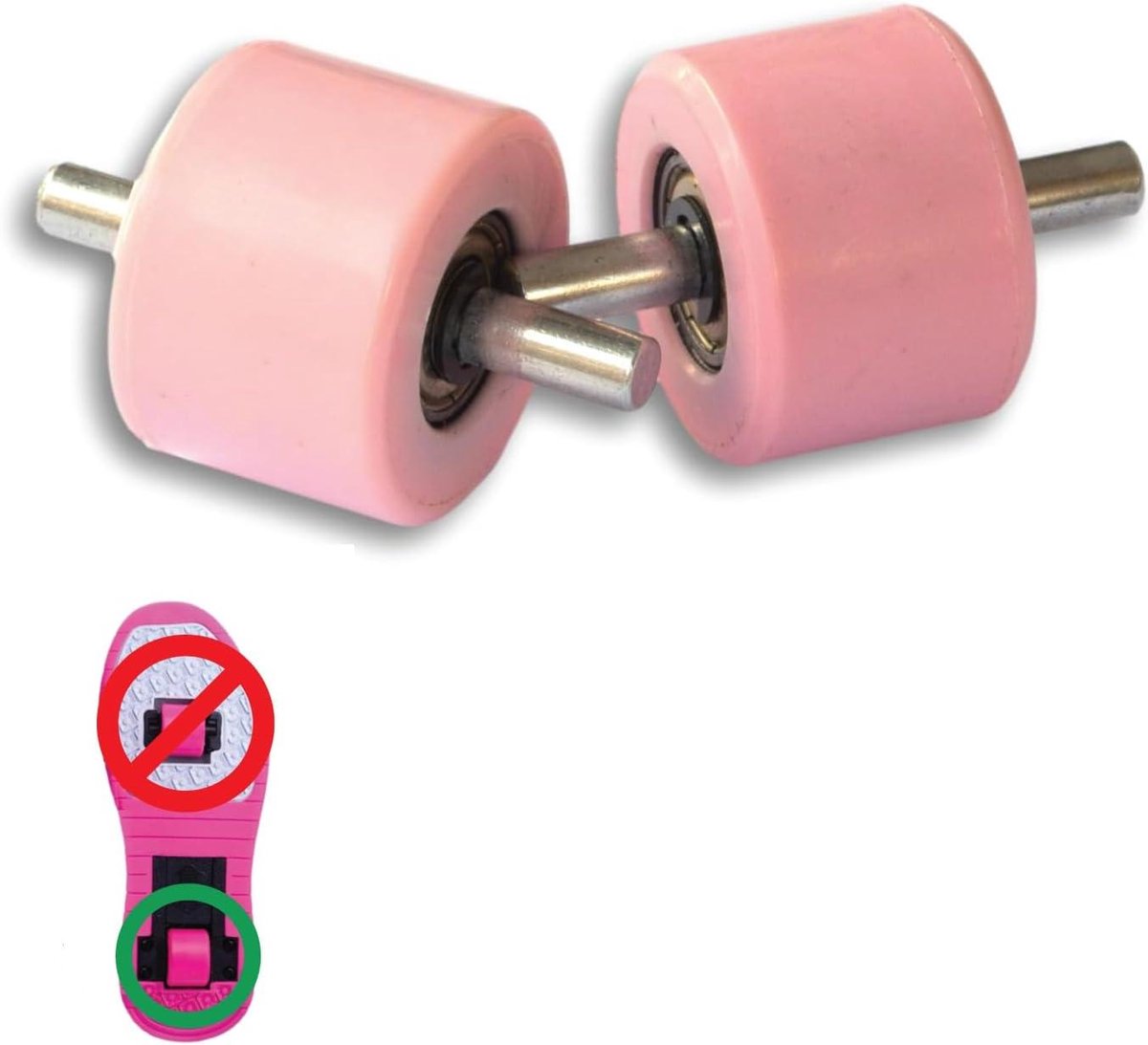 Vervangingswielen Sportschoenen - Roller Wielen - Schoenen Repareren - Automatisch Systeem Compatibel - 32mm Diameter - Lichtroze