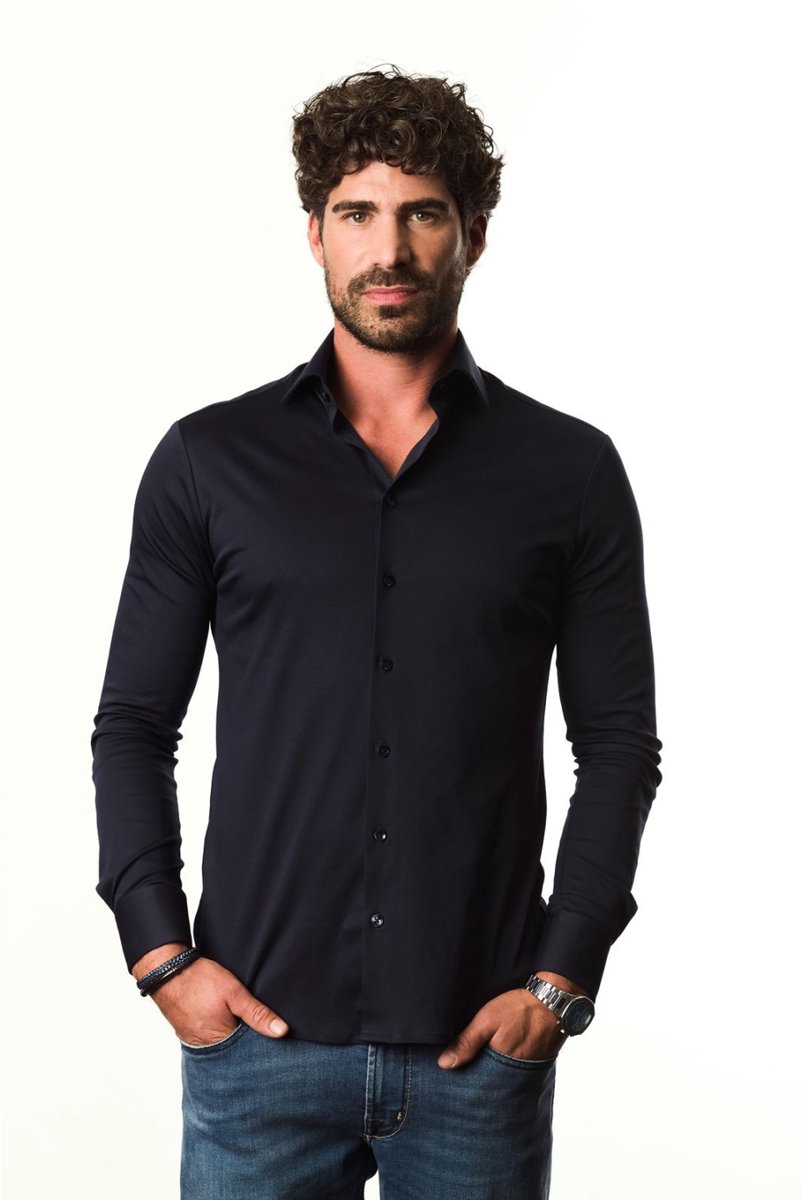 Ledûb slimfit active stretch donkerblauw