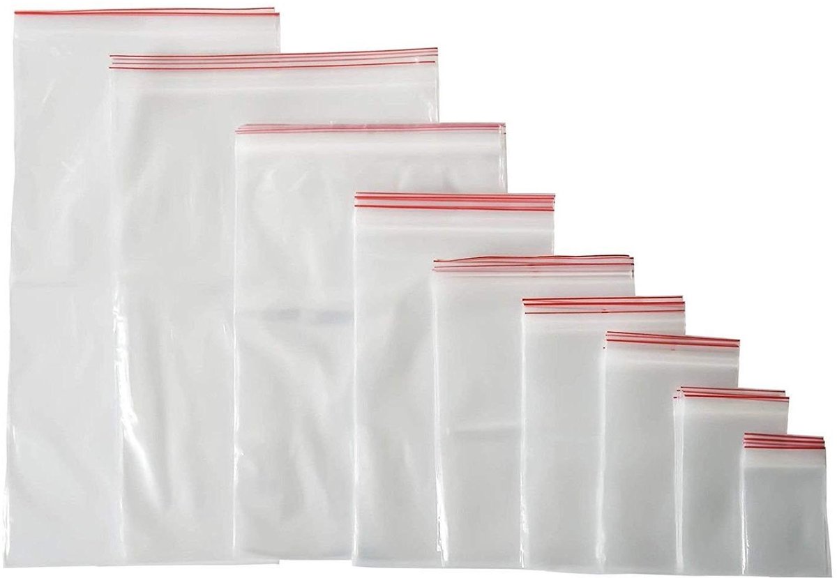 Plastic Ziplock Zakjes - Hersluitbare Plastic Zakken - Opslag en Organisatie - Voedselveilig en Vriezerbestendig - 23 x 32 cm