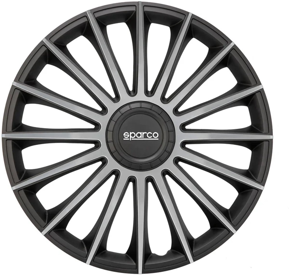 4-Delige Sparco Wieldoppenset Treviso 16-inch zwart/zilver