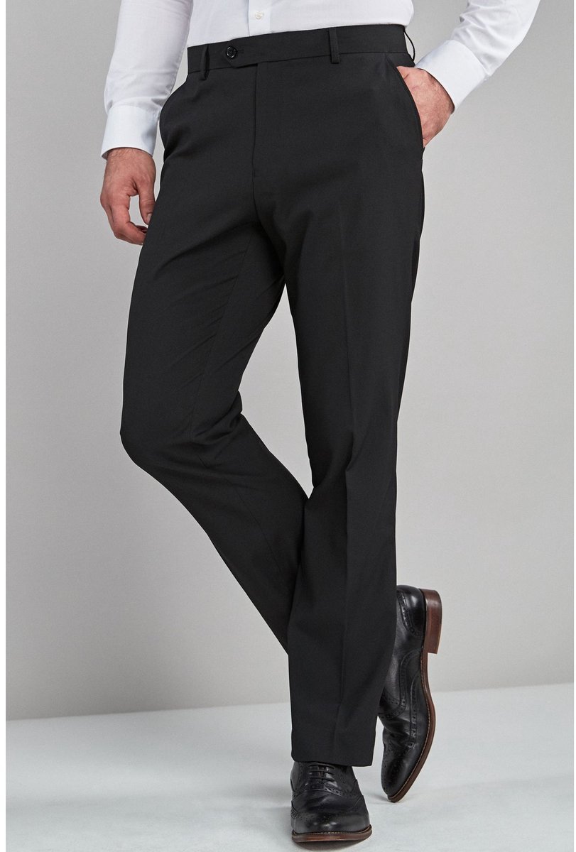 Next - Heren - Normale Pasvorm - Chique stretchy broek - Zwart