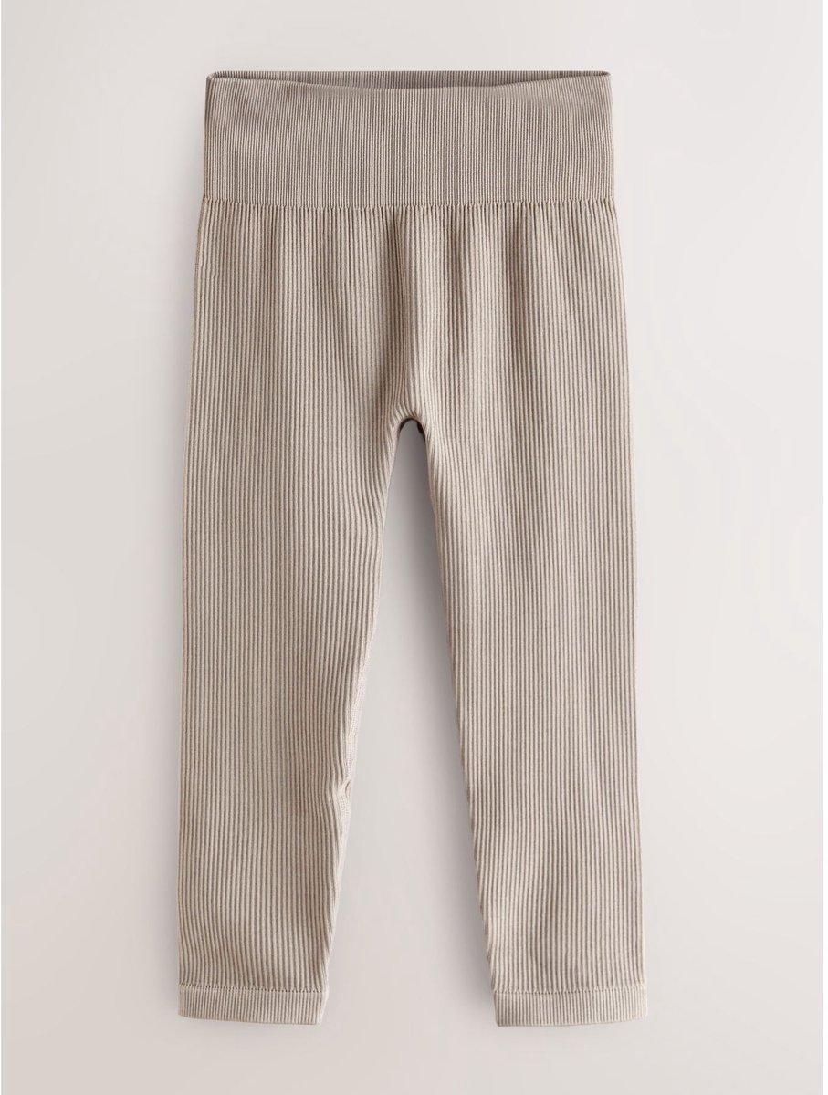 Next - Meisjes - paars - Naadloze geribbelde leggings met hoge taille - Crème