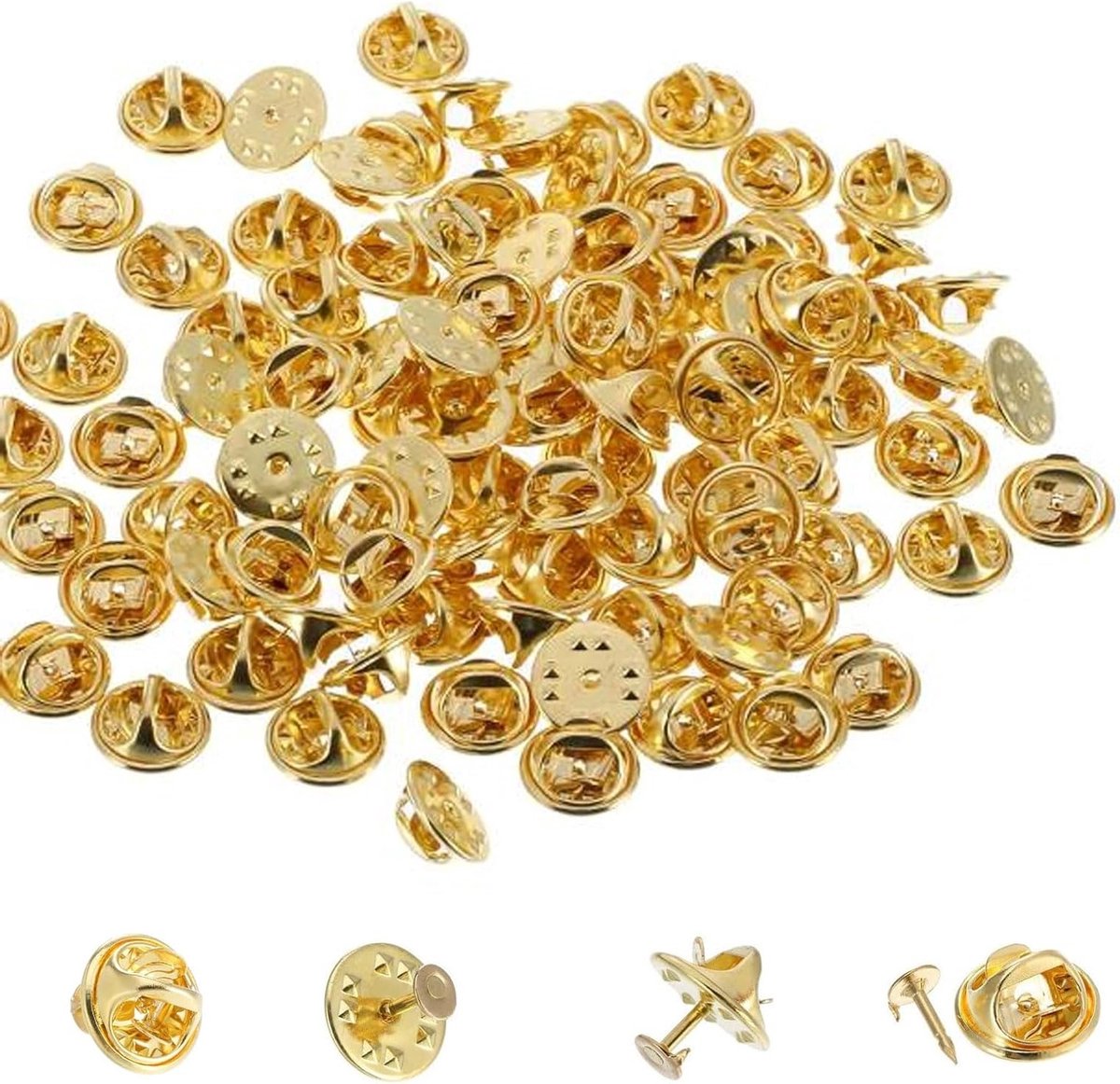 50 Stuks Vlinder Pin Klemmen voor Broches en Pins - Ideaal voor Handwerk en Creatieve Projecten
