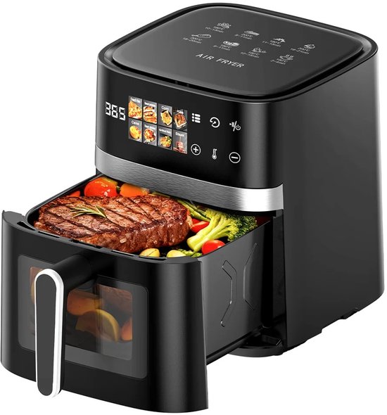 Hot Air Fryer XXL Air Fryer 9L - Hot Air Fryer with Large Viewing