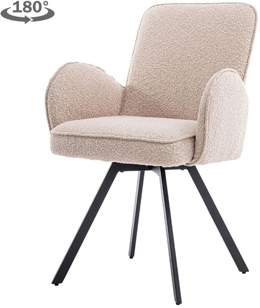 Tower Living Eetkamerstoel Livo - Beige Stof - 65x60x89cm