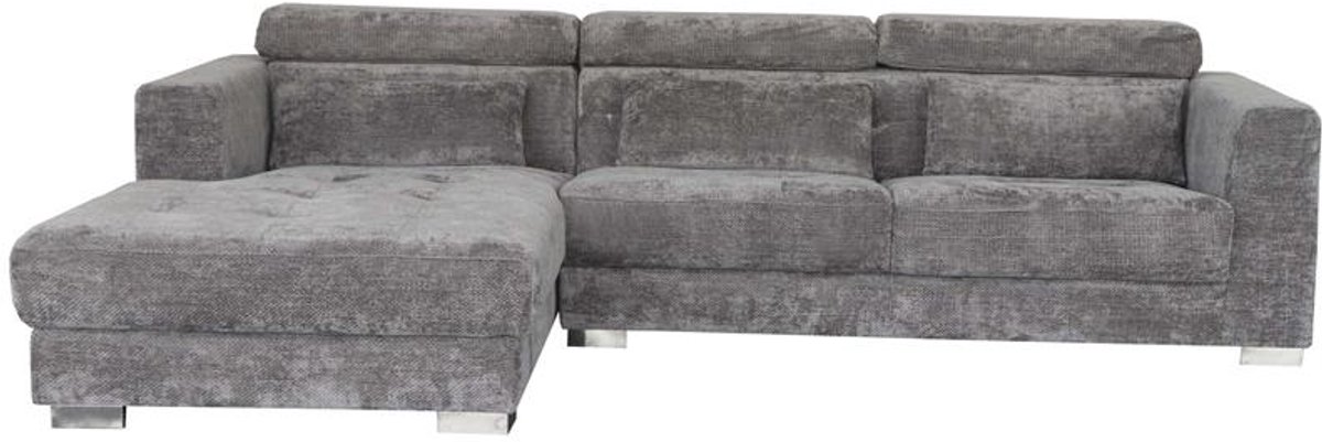 Tower Living Chaise Longue Bank Brighton - Lichtgrijs Stof - Links - 281x196x76cm