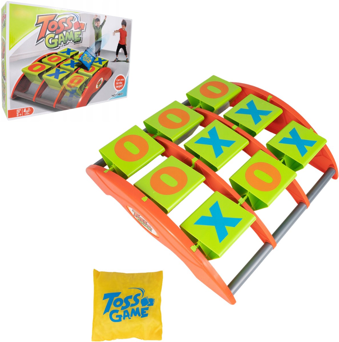 Playos® - Werpspel - Boter, Kaas en Eieren - met Pittenzakjes - voor 2 tot 4 Spelers - Buitenspeelgoed - X & O - Mikken - Werpen - Teamspel - Gezelschapsspel
