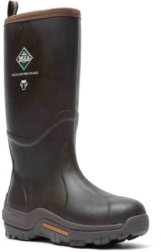 Bruine Muck Boot Wetland Pro Snake laars met logo.