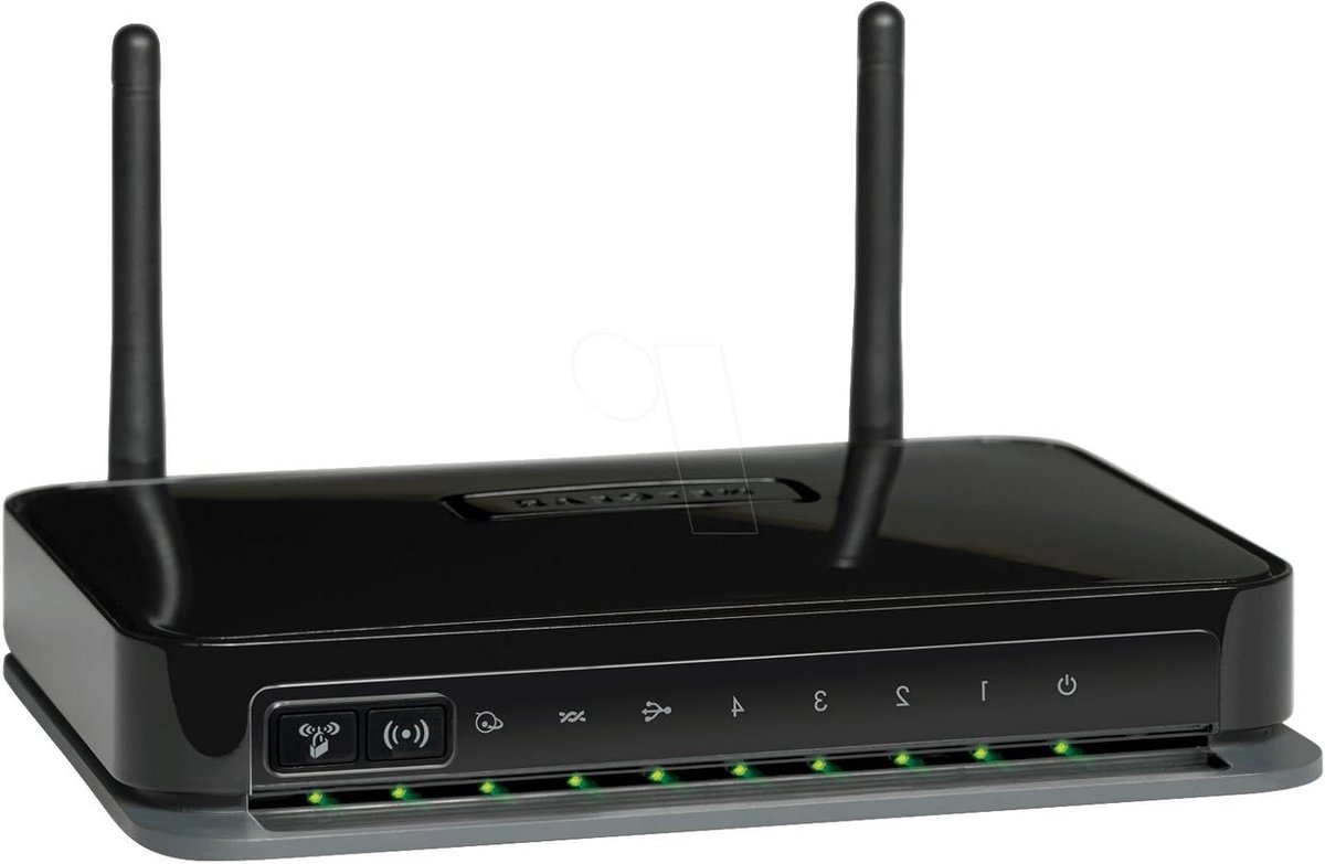 Draadloze N300 Router - ADSL Modem Switch - Internet Delen - Gast Wifi Netwerk - 173 cm - Zwart