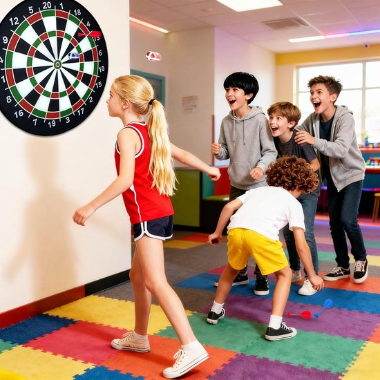 Dubbelzijdig dartbord set - dartspel voor buiten - verjaardagsgeschenken - feestspellen - 6 plakkerige ballen - 6 darts — afbeelding 5