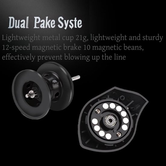 Dpofirs Baitcaster Reel - 8kg Remkracht, Lichtgewicht en Duurzaam voor Zoet- en Zoutwater — afbeelding 2