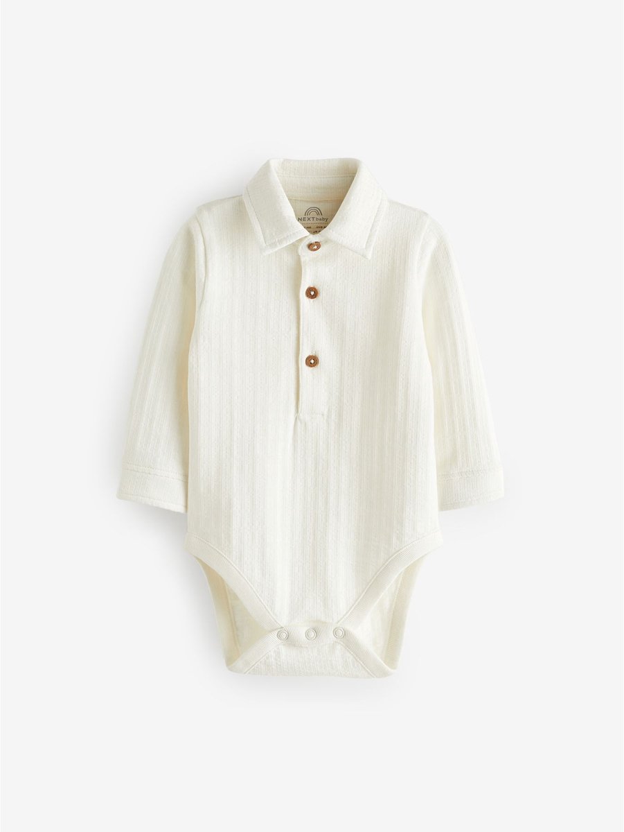Next Baby Bodysuit met textuur en overhemd