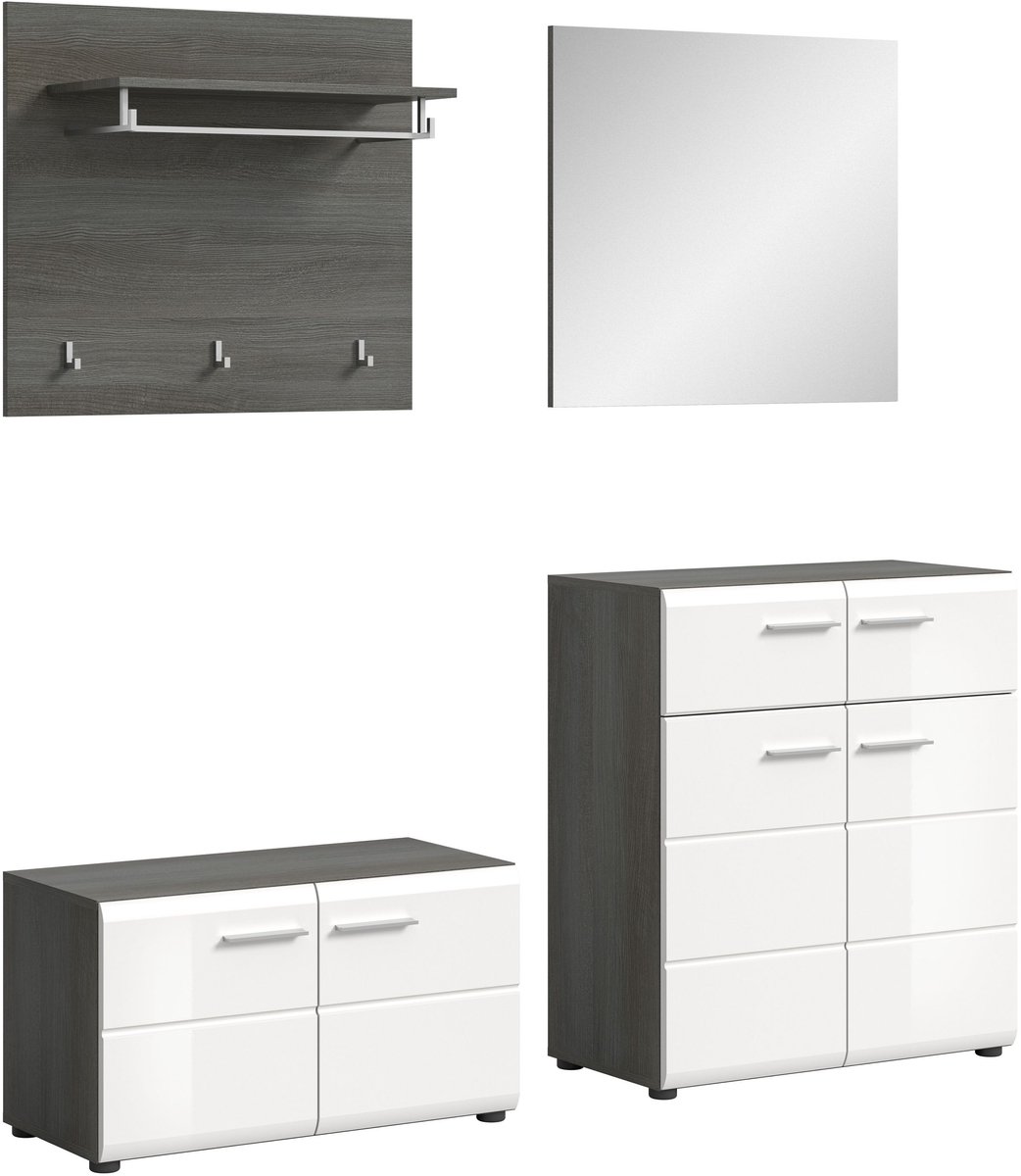 Salsa garderobe opstelling wit hoogglans.