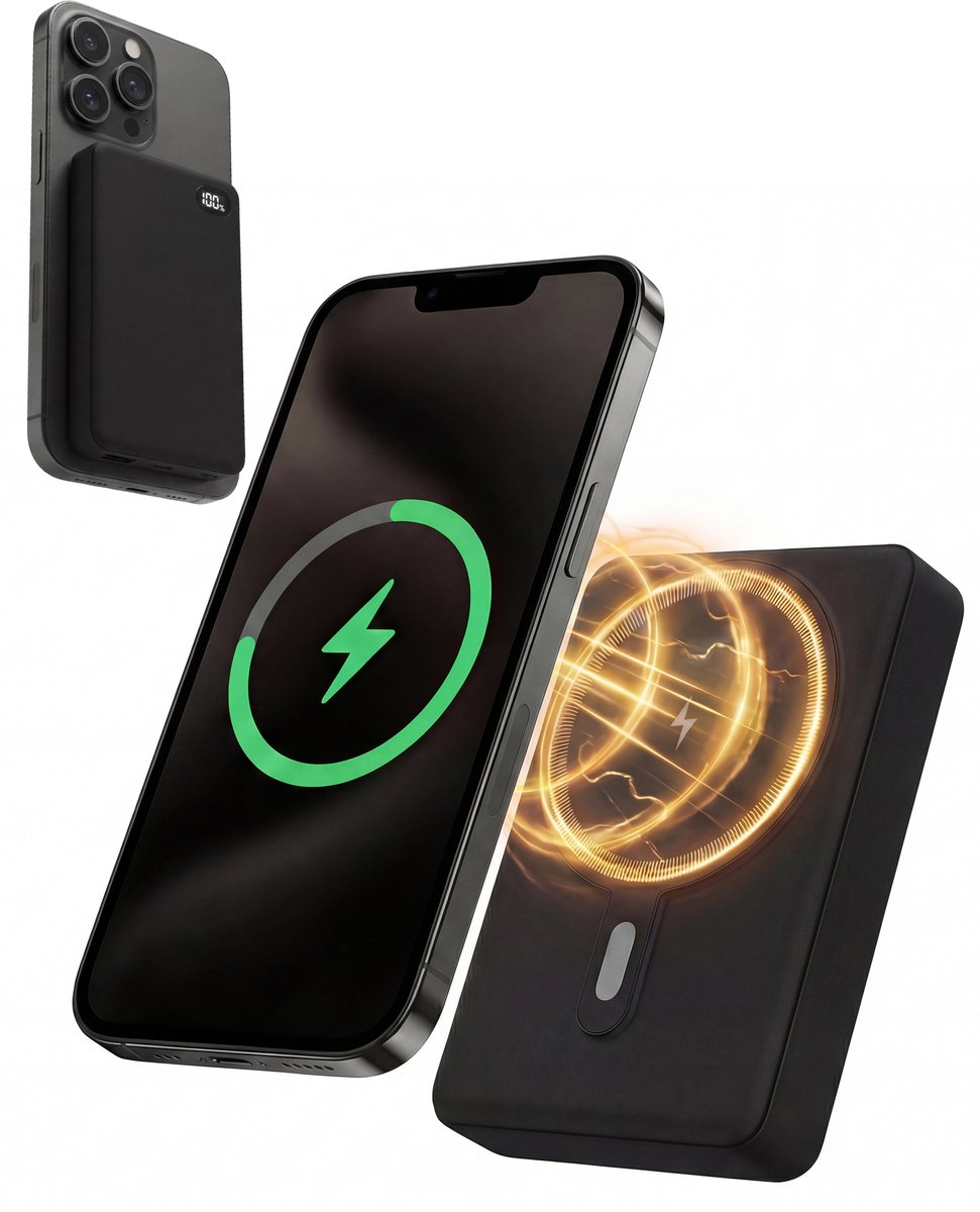Golden Sound Powerbank 12.000 mAh Magnetisch Opladen - afbeelding 3