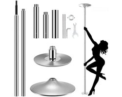 Paaldanspaal 45 mm – Verstelbaar 2,35–2,74 m – Professionele Dance Pole – Spin & Static Modus – RVS Fitness Paal voor Thuisgebruik