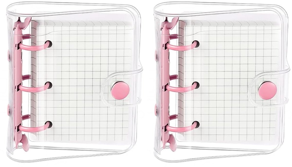 Allecto - Mini Binder Set Transparant - Met Drukknop - Inclusief Notitieboekje - Perfect voor Scrapbooking - Handig en praktisch - Geschikt voor cr...