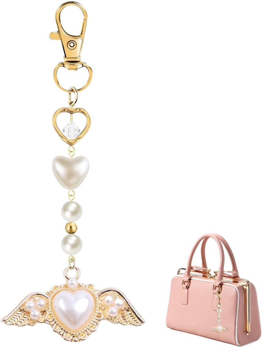 Elegante Sleutelhanger met Strik en Hartaccessoire, Perfect Cadeau voor Vrouwen en Diverse Gelegenheden