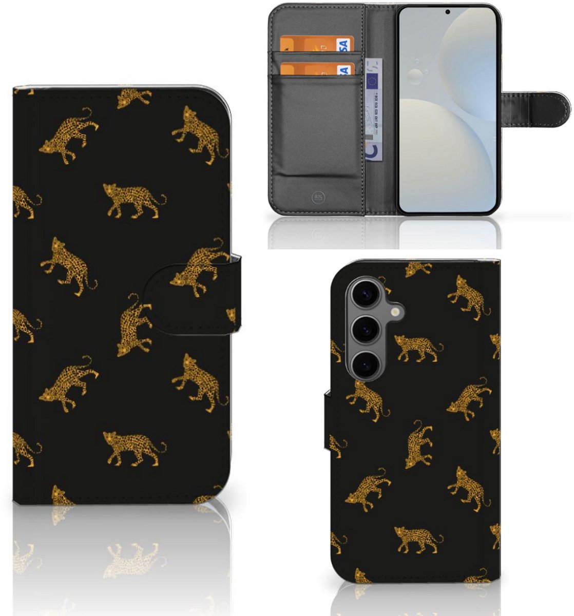 Telefoonhoesje met Pasjes voor Samsung Galaxy S25 Leopards