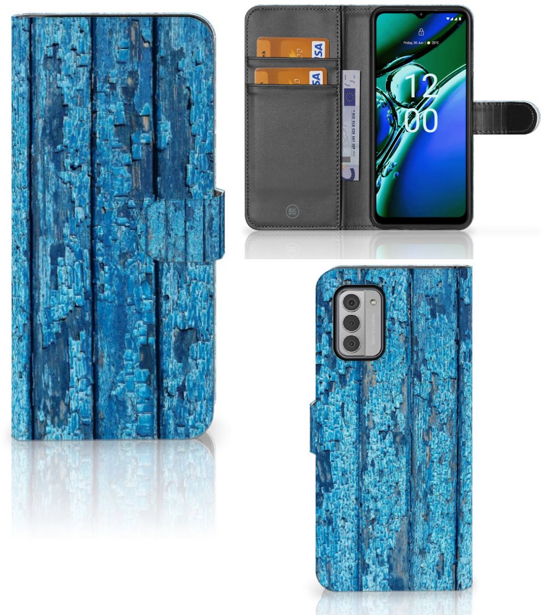 Nokia G42 Book Style Case Wood Blue