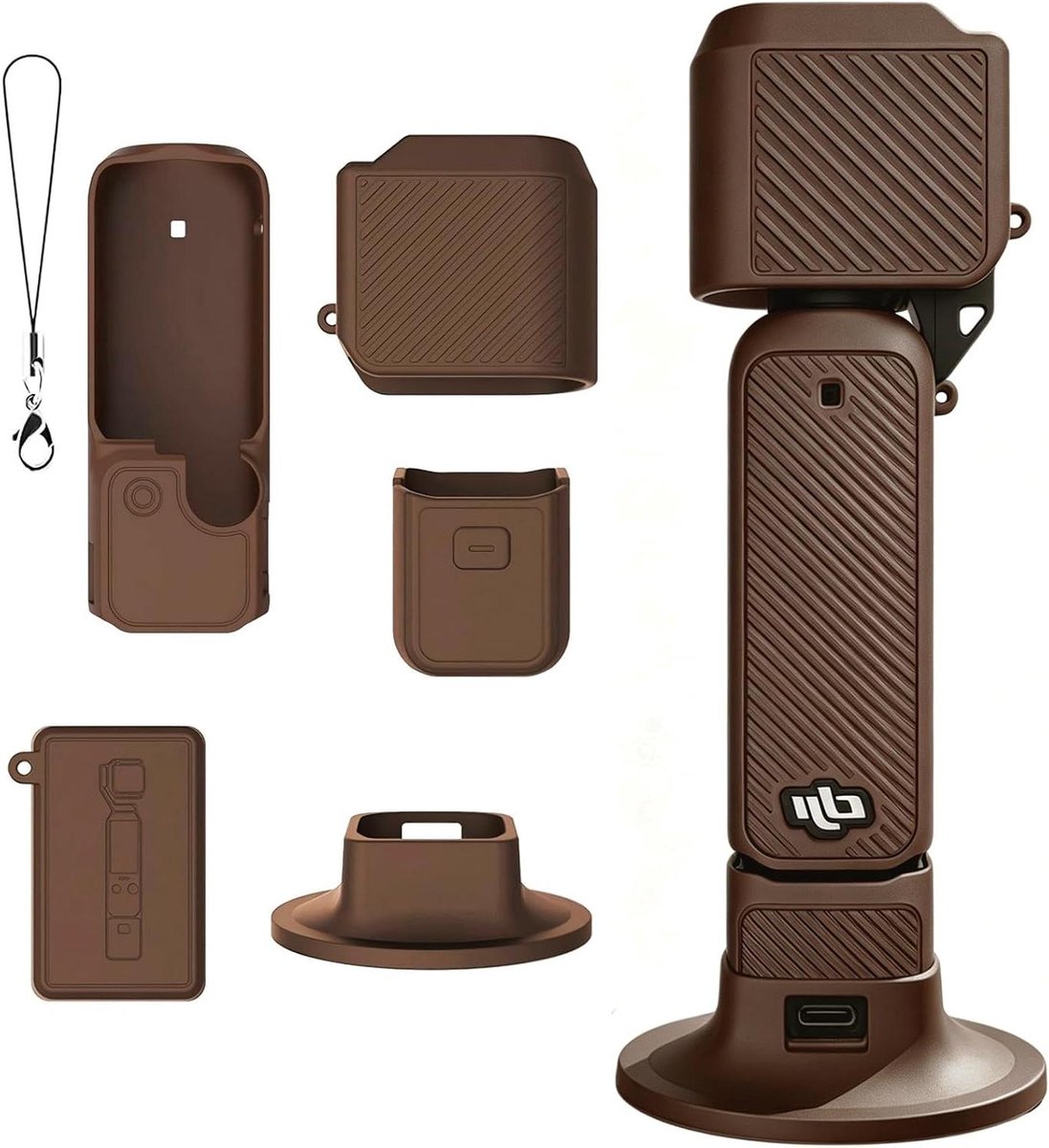 Beschermhoes Camera - Camera Accessoire - Opname Stabiliteit - Inclusief Standaard - 3 mm Dik - Bruin
