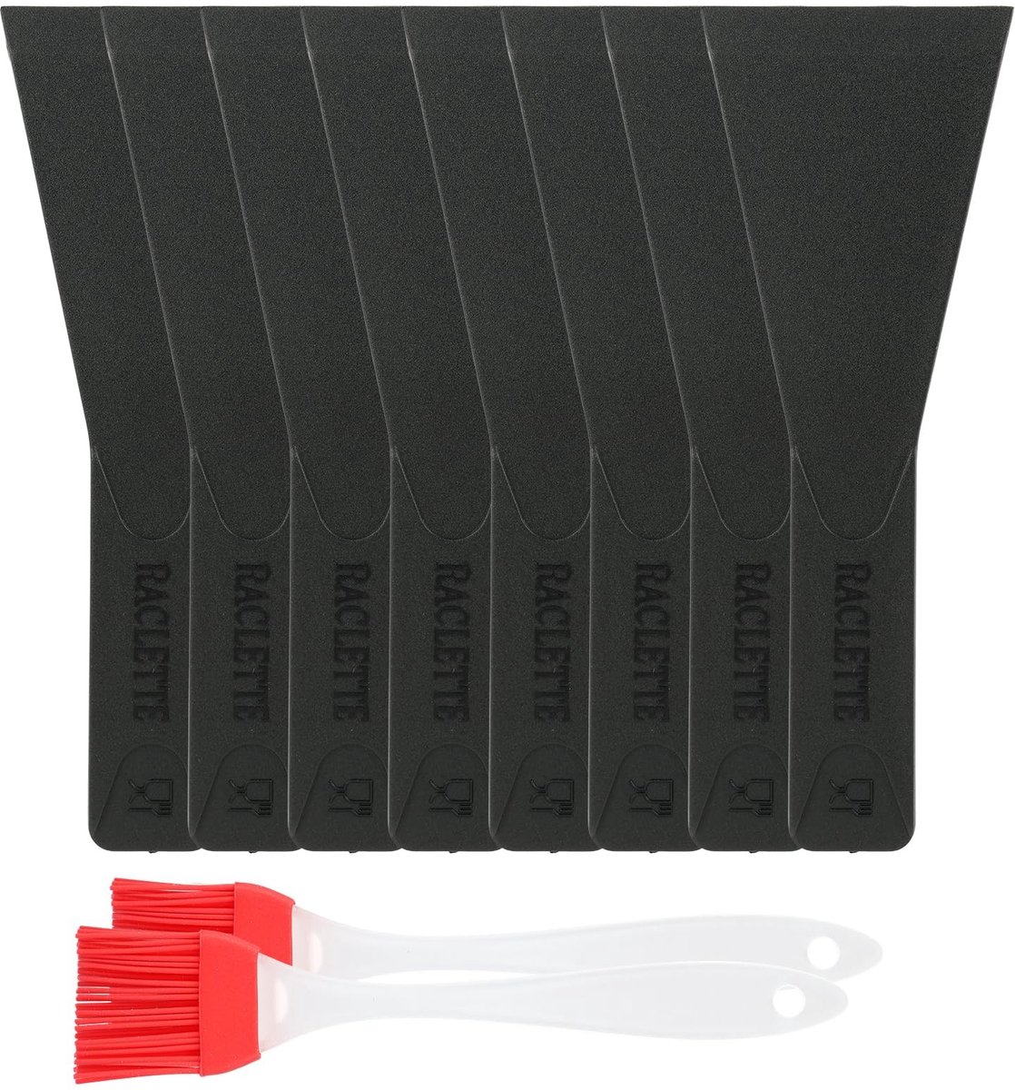 ZEYNOMAX- Rakelspatel Set van 8 - Krasbestendige Spatels - Nylon Keukengerei - Ideaal voor Fondue - Geschikt voor Raclette - Duurzaam Ontwerp - Spatel