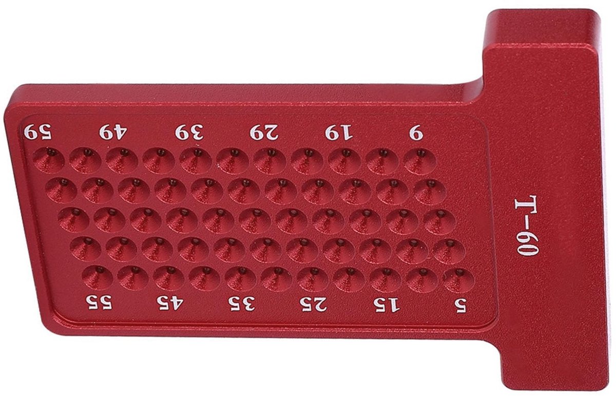 JHUBERS- Markeertool T-Type - Aluminium Liniaal - Slijtvast en Duurzaam - Geanodiseerde Behandeling - Houtbewerking - Afmetingen 79 x 58 x 9 mm