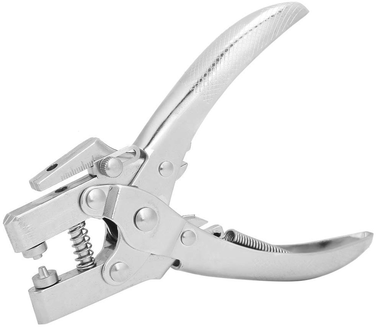 JHUBERS- Handperforator Verstelbare Diepte 12 mm - Gatentang voor Riemen - Handgereedschap voor Leer/Papier - 100 Knoppen Inbegrepen - 60# Staal