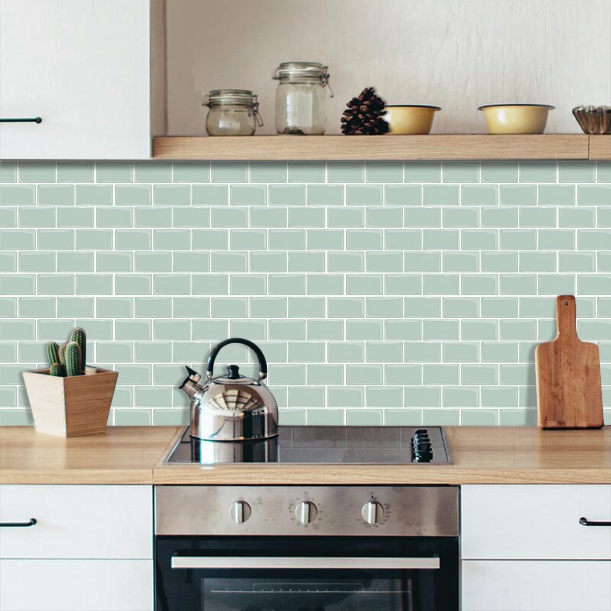 JHUBERS- Wandtegel Zelfklevend - 3D Muurstickers - Waterdicht - Set van 10 Stuks - Voor Keuken/Badkamer - Eenvoudig aan te brengen - Muursticker