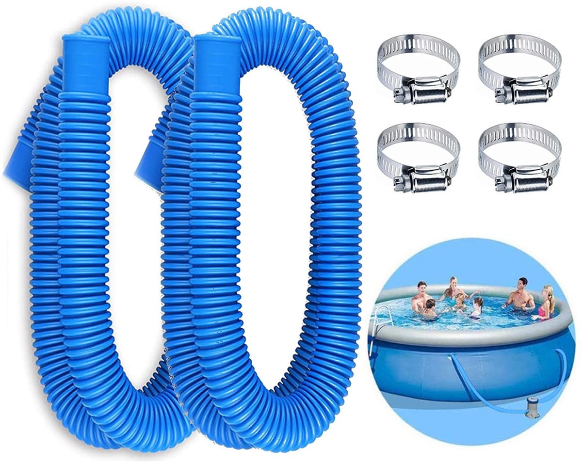 JHUBERS- Zwembadslang 32 mm - 2 Stuks - Vervangingsslang - Zwembadfilterslang - Zwembadpompslang - Hoogwaardig PVC - Duurzaam en Lekvrij - Zwembadpomp Slang