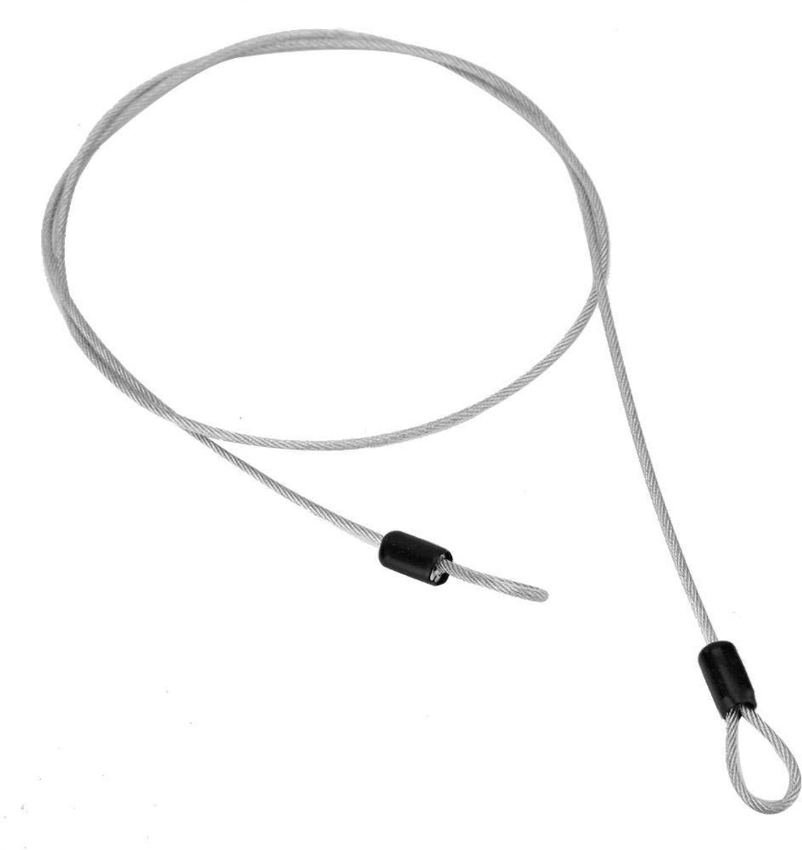 JHUBERS- Slotkabel 39,4 inch - Roestvrijstalen Kabel met Lussen - Beveiligingskabel voor Fiets/Bagage - Antikras Bekleding - Mini en Lichtgewicht